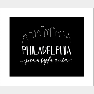 Philadelphia Pennsylvania - Skyline Calligraphy Posters and Art